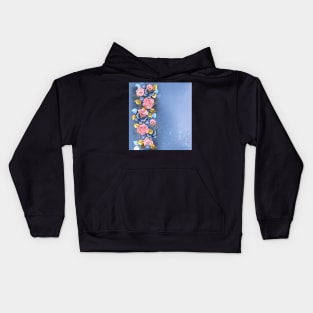 Pink Roses and Butterflies Kids Hoodie